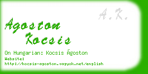 agoston kocsis business card